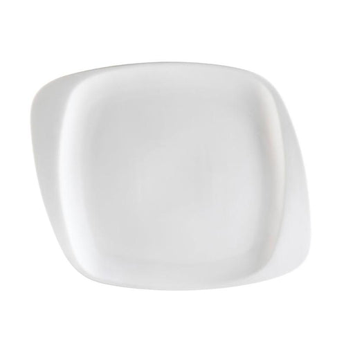 CAC Chinaware White Pearl Square Plate 8 3/4"