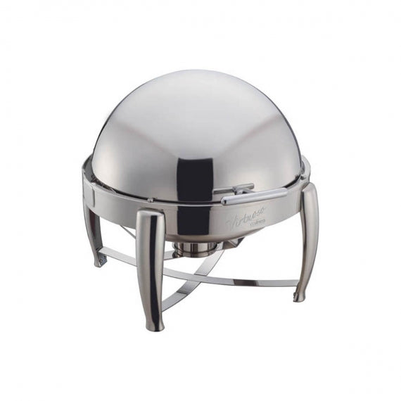 Winco 103B Virtuoso 6qt Round Chafer, Roll-top, S/S, Extra Heavyweight (Price/Set)