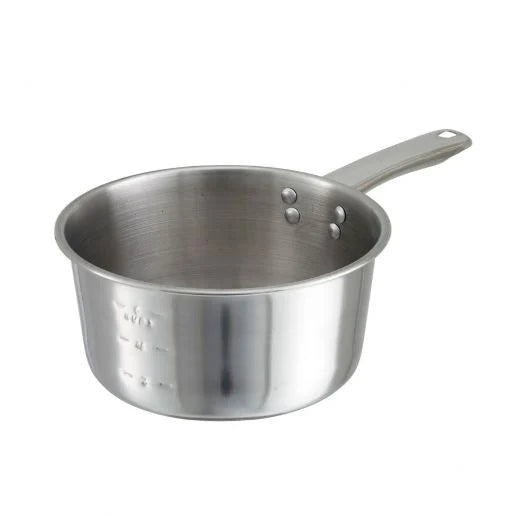 SAP-2 2 Qt. Mirror Finish Stainless Steel Saucepan by Winco
