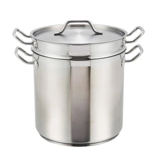 Winco SSDB-8 8qt S/S Double Boiler w/Cover (Price/Set)