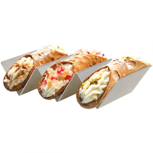 Stainless Steel Mini Taco Holder with Brushed Finish by Winco - Available in Different Sizes