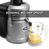 Waring WJX80 commercial juice extractor with pulp-eject system and wide feed chute on stainless steel countertop