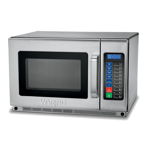 Waring Heavy-Duty 1800W Commercial Microwave Oven – Compact & Powerful Stainless Steel Design