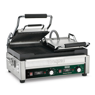 Double Ribbed Panini Grill with Timer, 17
