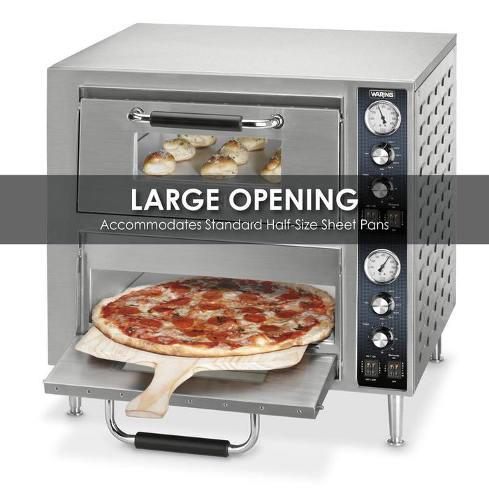 Waring Ovens Heavy-Duty Double-Deck Pizza Oven - Dual Chamber