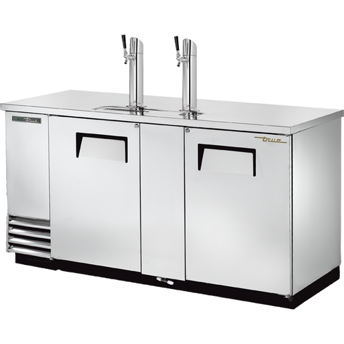 True TDD-3-S-HC Solid Swing Door Stainless Steel Direct Draw Beer Dispenser with Hydrocarbon Refrigerant