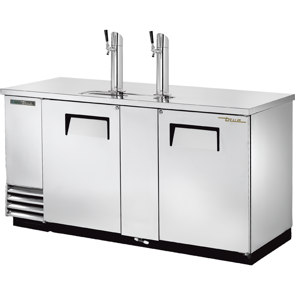 True TDD-3-S-HC Solid Swing Door Stainless Steel Direct Draw Beer Dispenser with Hydrocarbon Refrigerant