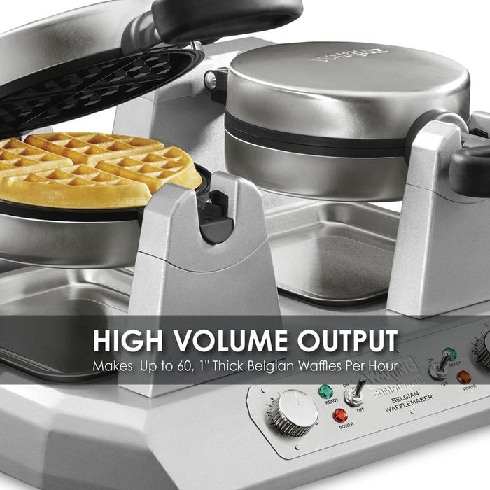 Waring Waffle,Side-By-Side Single Belgian Waffle Maker – 120V 2400W