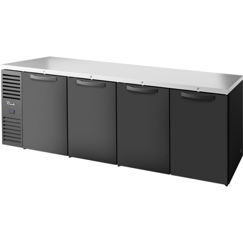 True TBR108-RISZ1-L-B-SSSS-1 Reach-In Single Zone Refrigerator with Left Side Refrigeration System. Black Exterior and Solid Swing Doors