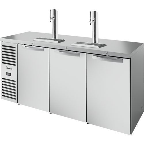 True TDR84-RISZ1-L-S-SSS-1 Reach-In Single Zone Refrigerator with Left Side Refrigeration System. Stainless Exterior and Solid Swing Doors
