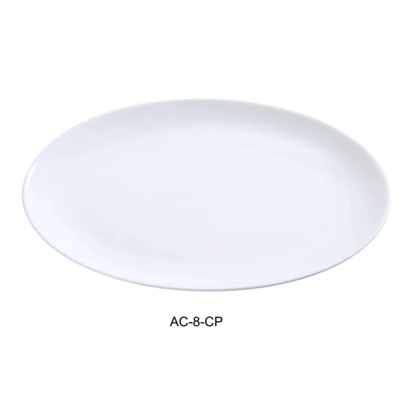 Yanco AC-8-CP 8" X 5 3/4" Coupe Platter, Porcelain, Super White Pack of 24 ( 2 Dz )