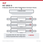 XLT H3 1832-3 F-Version Hood for 1832 Triple-Stack Conveyor Ovens