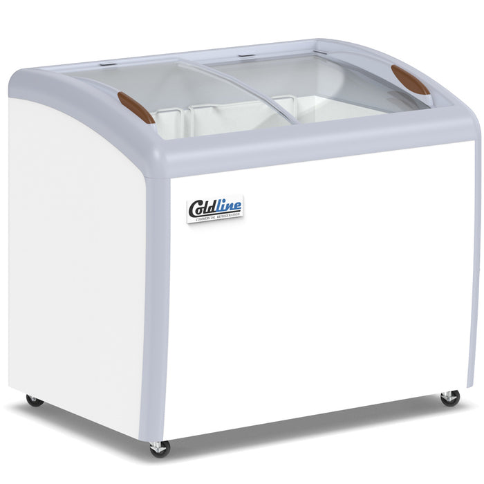 Coldline XS260 39-inch curved glass ice cream display freezer