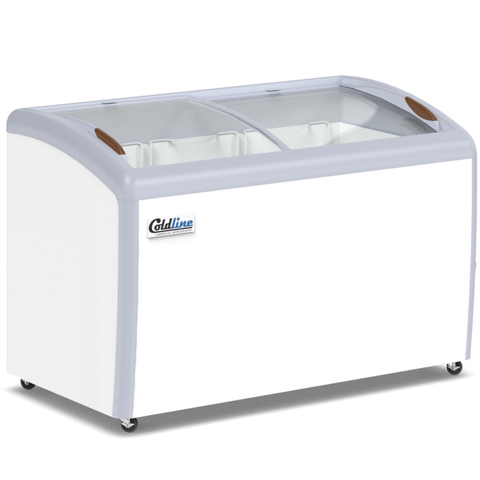 Coldline XS360 50-inch curved glass ice cream display freezer
