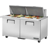 True TSSU-60-24M-B-ST-HC Mega-Top Solid Door Sandwich/Salad Unit with Hydrocarbon Refrigerant