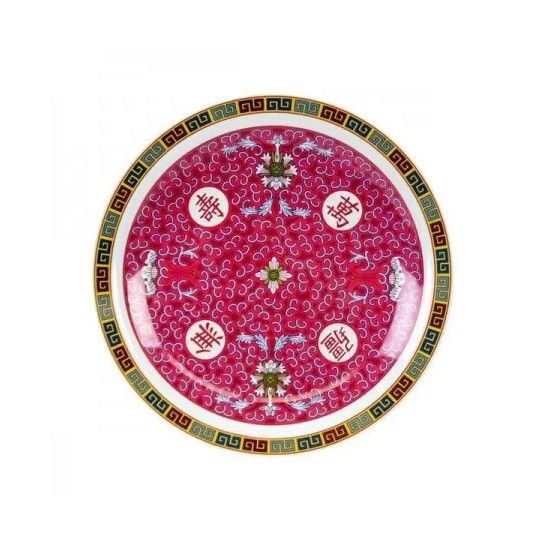 Yanco LG-1009 9" Round Plate, Chinese Style, Melamine, Pack of 24 (2 Dz)