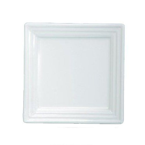 Yanco PL-108 8" Square Plate, Double Lined, Bone White, Durable China, Pack of 36 (3 Dz)