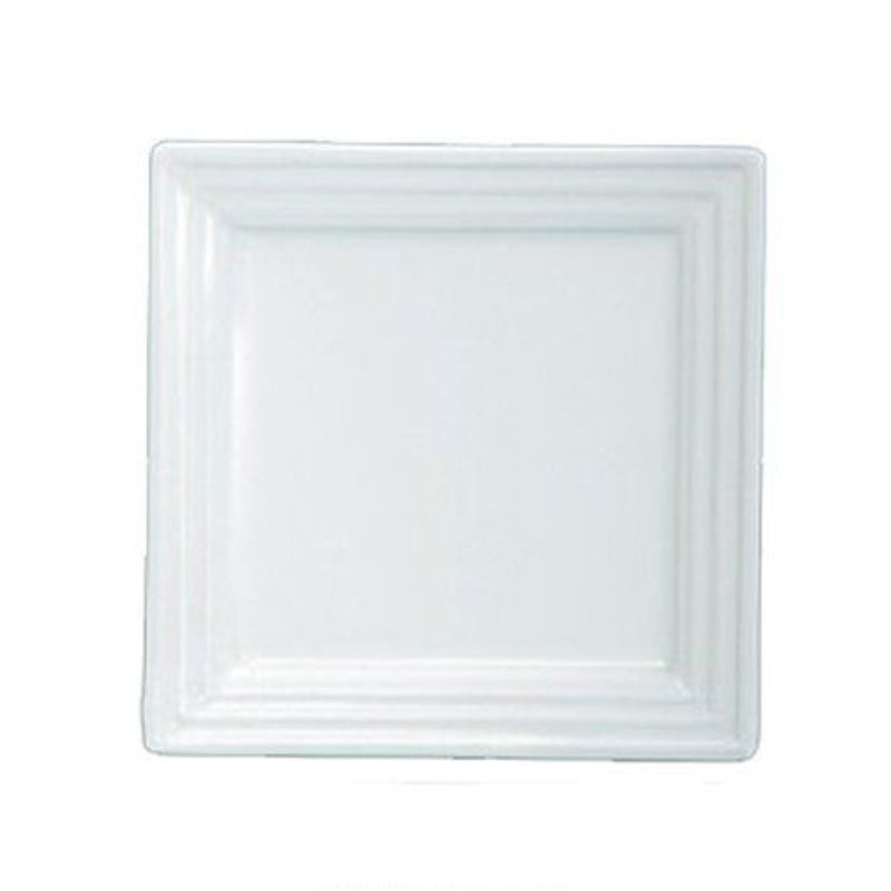 Yanco PL-108 8" Square Plate, Double Lined, Bone White, Durable China, Pack of 36 (3 Dz)