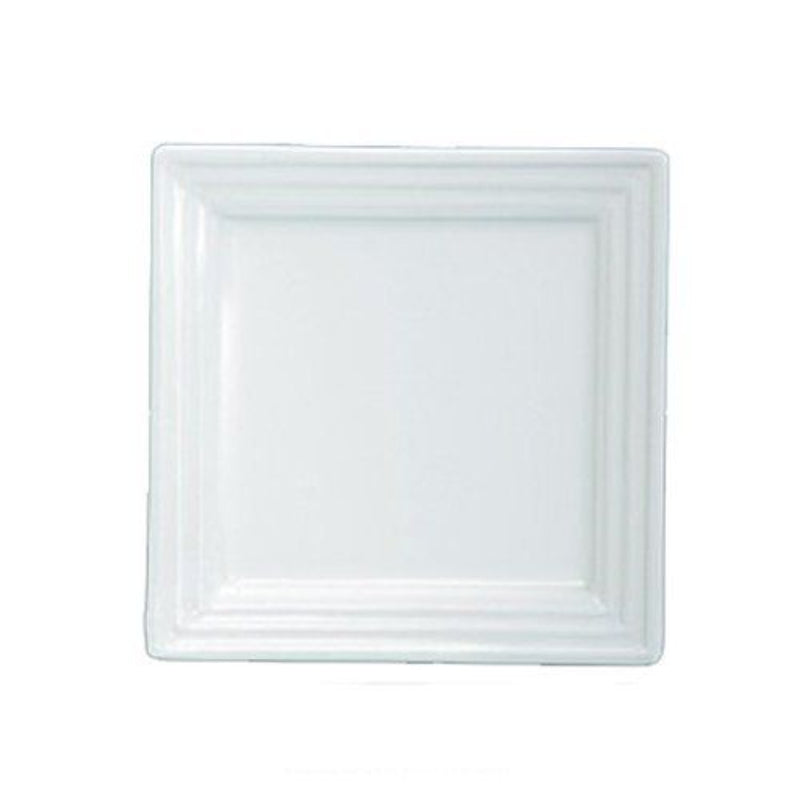Yanco PL-112 12" Square Plate, Double Lined, Bone White, Durable China, Pack of 12 (1 Dz)