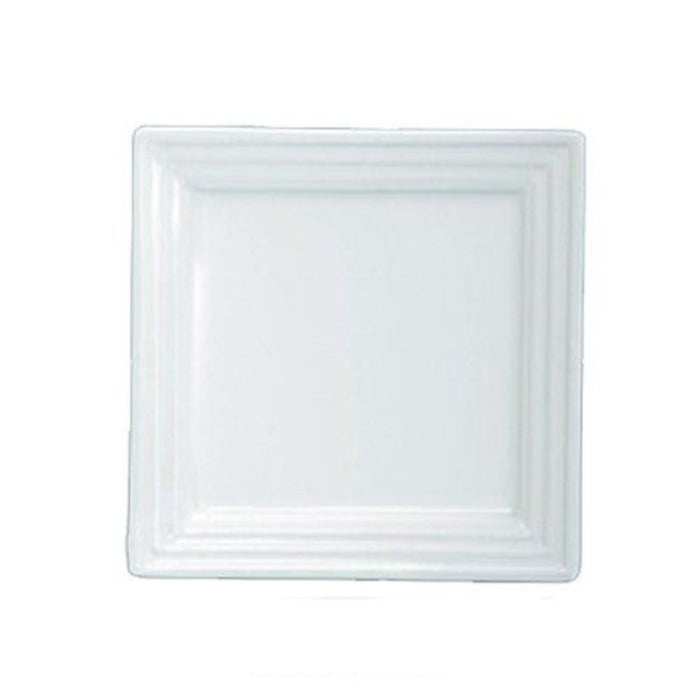 Yanco PL-112 12" Square Plate, Double Lined, Bone White, Durable China, Pack of 12 (1 Dz)