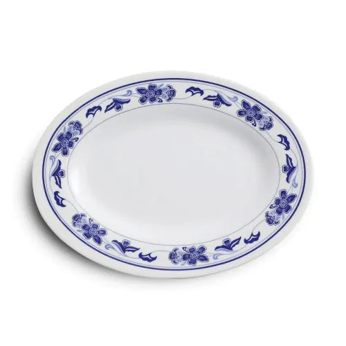 Yanco PO-2008 8" Oval Plate, Chinese Style, Melamine, Pack of 48 (4 Dz)