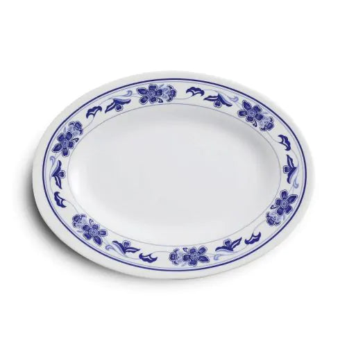 Yanco PO-2014 14" Oval Plate, Chinese Style, Melamine, Pack of 12 (1 Dz)