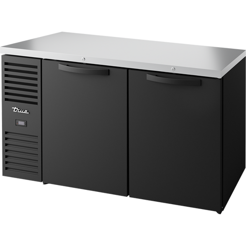 True TBR60-RISZ1-L-B-SS-1 Reach-In Single Zone Refrigerator with Left Side Refrigeration System. Black Exterior and Solid Swing Doors