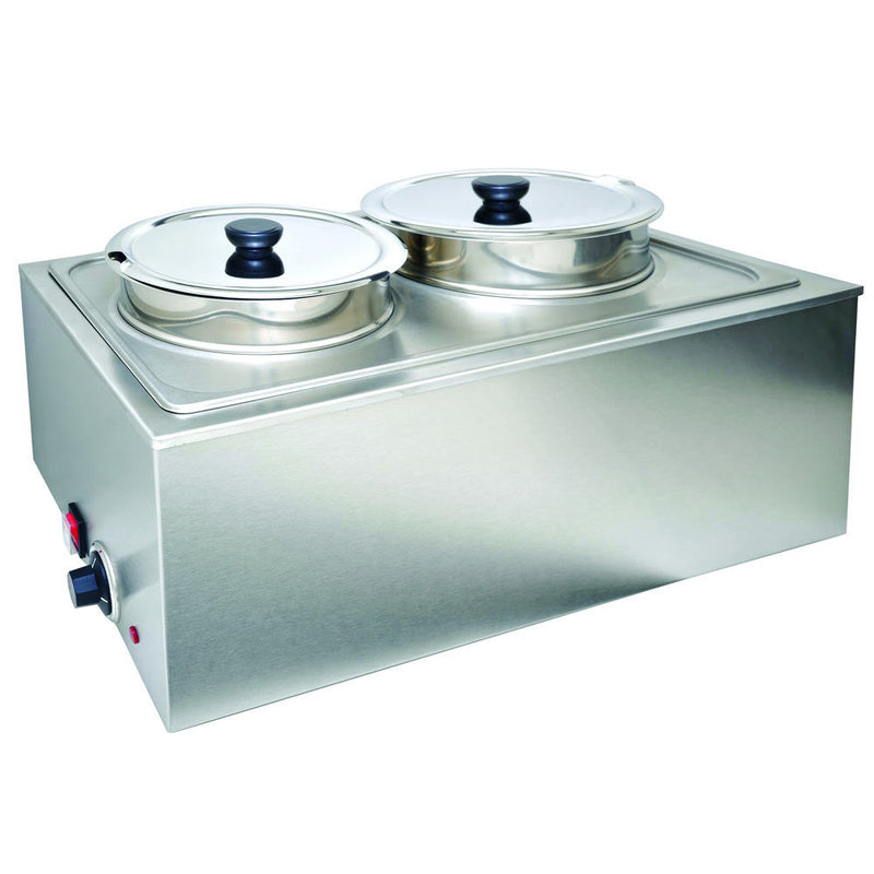 Prepline PFW500NT full-size electric countertop food and soup warmer with two inserts and lids