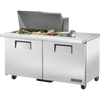 True TSSU-60-15M-B-HC Mega-Top Solid Door Sandwich/Salad Unit with Hydrocarbon Refrigerant