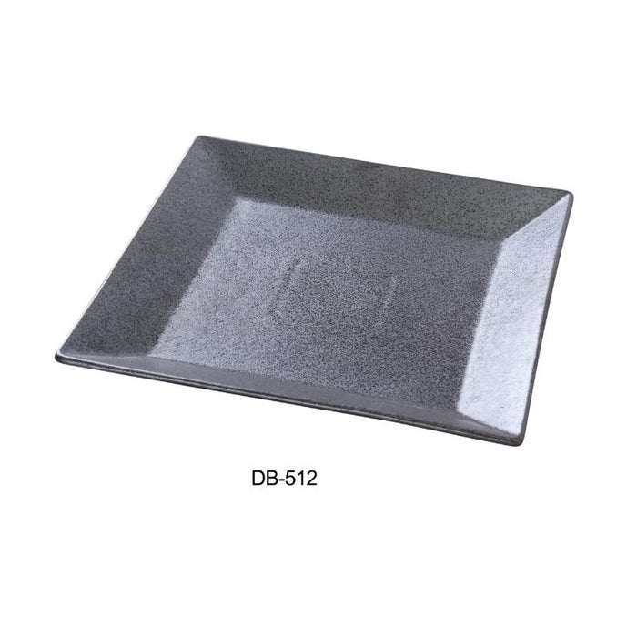 Yanco DB-512 Diamond Black Collection 12″ Square Plate, Matte Glaze (1Dz)