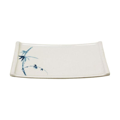 Thunder Group Melamine Asian 8 1/2" X 4 3/4" BAMBOO SASHIMI PLATTER, BLUE BAMBOO,1 doz