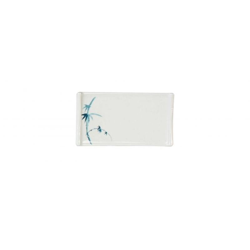 Thunder Group Melamine Asian 8 1/2" X 4 3/4" BAMBOO SASHIMI PLATTER, BLUE BAMBOO,1 doz