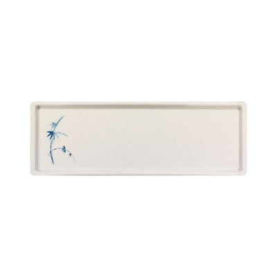 Thunder Group Melamine Asian 13 1/2" X 4 1/2" SANDWICH TRAY, BLUE BAMBOO,1 doz