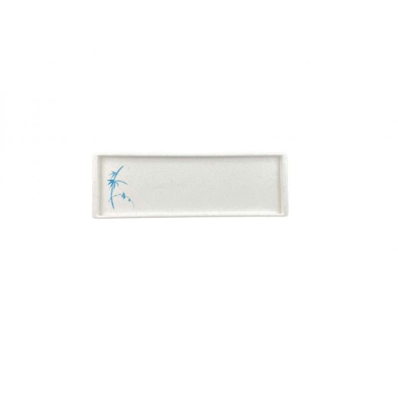Thunder Group Melamine Asian 13 1/2" X 4 1/2" SANDWICH TRAY, BLUE BAMBOO,1 doz