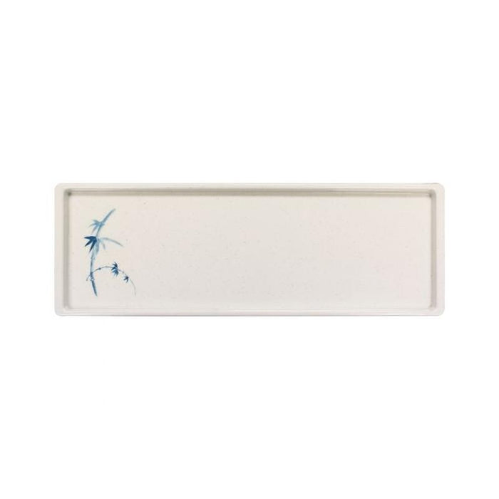 Thunder Group Melamine Asian 13 1/2" X 4 1/2" SANDWICH TRAY, BLUE BAMBOO,1 doz