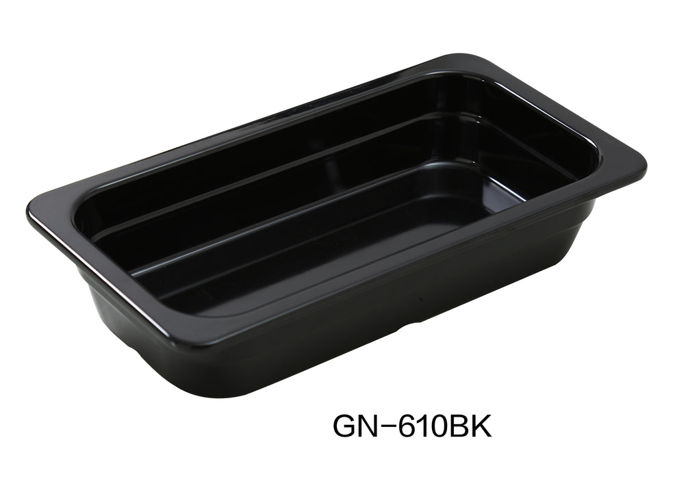 Yanco GN-610BK GN PAN 10.375" X 6.375" X 2.5" PAN, Shape: Rectangular, Color: Black, Material: Melamine, Pack of 6