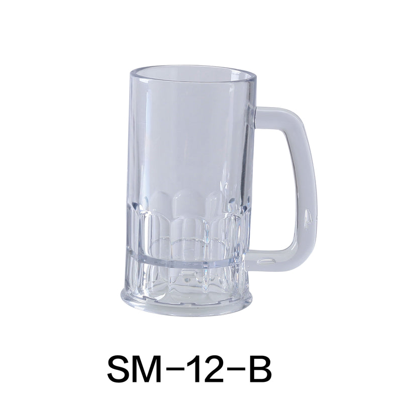 Yanco SM-12-B Stemware Beer Mug, , Color: Clear, Material: Plastic, Pack of 24