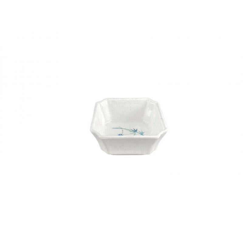 Thunder Group Melamine Asian 4 OZ, 3 1/8" SQUARE BOWL, BLUE BAMBOO,1 doz