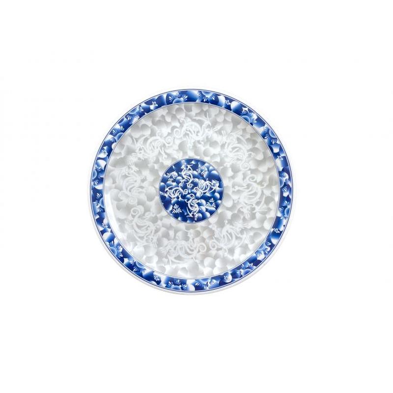 Thunder Group Melamine Asian 14 3/8" PLATE, BLUE DRAGON,1 doz