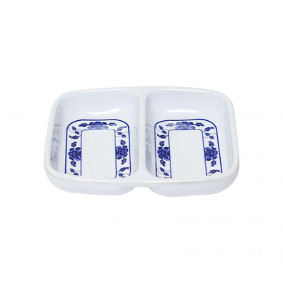 Thunder Group Melamine Asian 2 OZ, 3 3/8" X 2 3/4" TWIN SAUCE DISH, LOTUS,1 doz