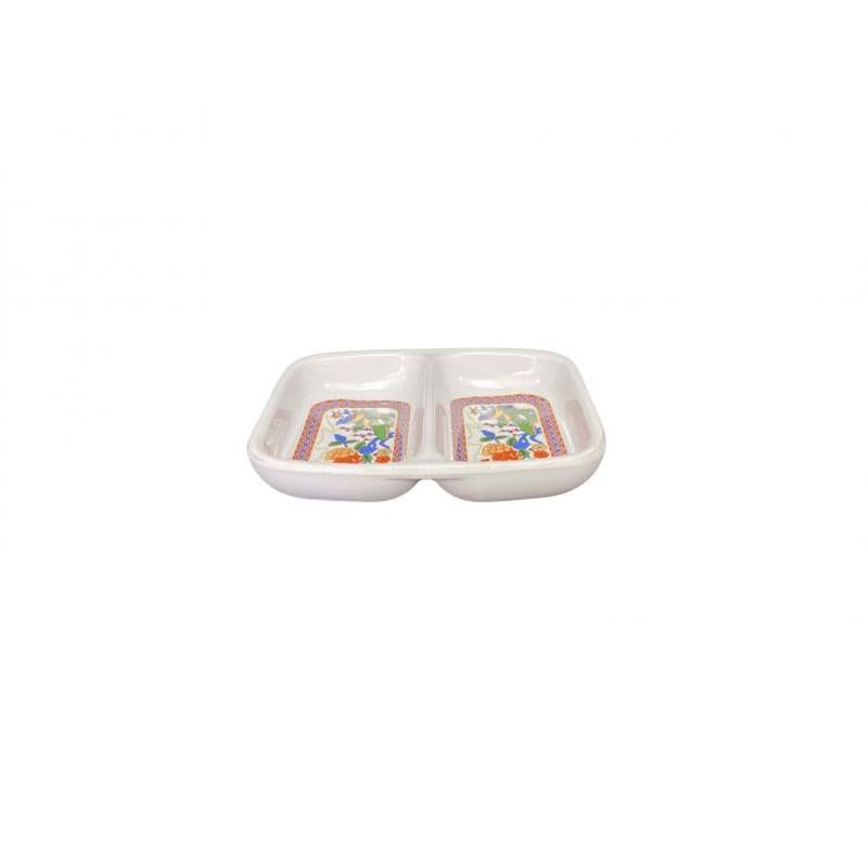 Thunder Group Melamine Asian 2 OZ, 3 3/8" X 2 3/4" TWIN SAUCE DISH, PEACOCK,  2 doz