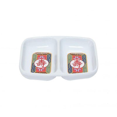 Thunder Group Melamine Asian 2 OZ, 3 3/8" X 2 3/4" TWIN SAUCE DISH, LONGEVITY,  2 doz