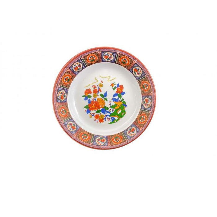 Thunder Group Melamine Asian 12 OZ, 10 3/8" SOUP PLATE, PEACOCK, 1 doz