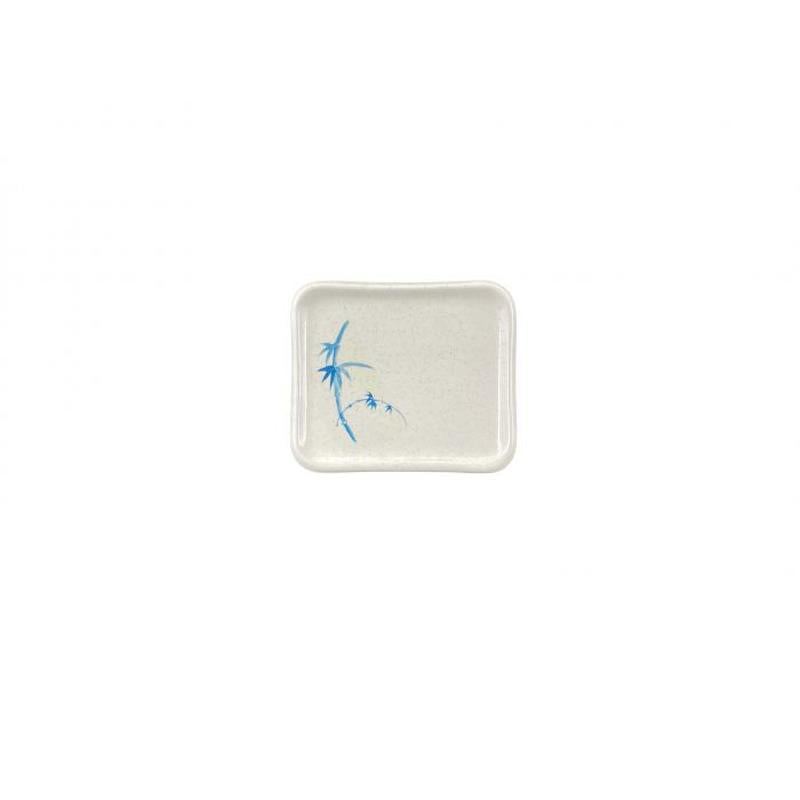 Thunder Group Melamine Asian 5 1/2" X 4 3/4" PLATE, BLUE BAMBOO,1 doz