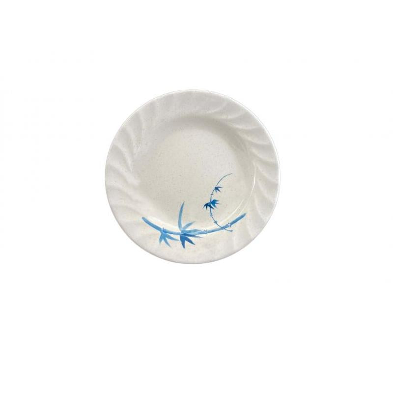 Thunder Group Melamine Asian 9 1/4" CURVED RIM PLATE, BLUE BAMBOO,1 doz