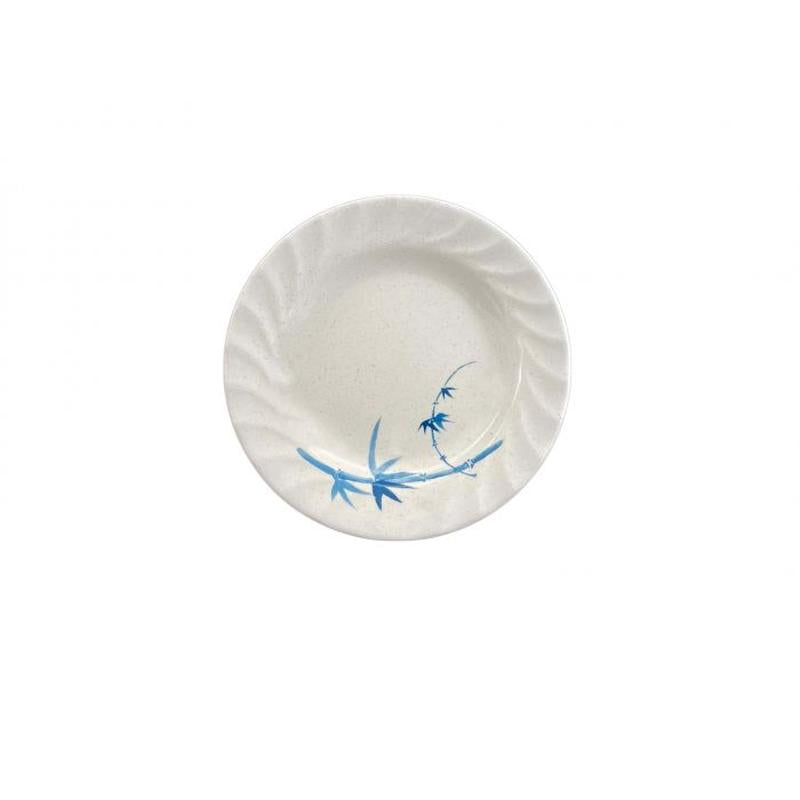Thunder Group Melamine Asian 10 1/2" CURVED RIM PLATE, BLUE BAMBOO,1 doz
