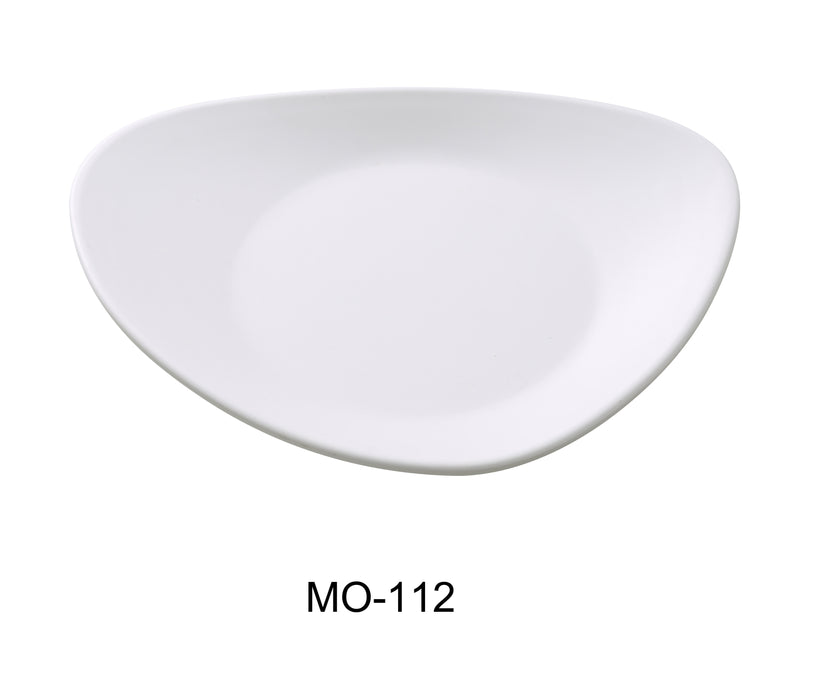 Yanco MO-112 Moderne 12" Triangle Plate, Shape: Triangular, Color: White, Material: Melamine, Pack of 12
