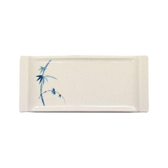 Thunder Group Melamine Asian 8 1/2" X 3 3/4" VEGETABLE SERVING PLATE, BLUE BAMBOO,1 doz