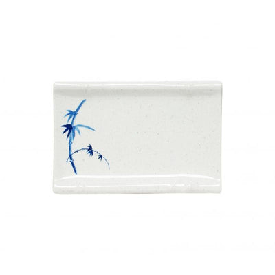 Thunder Group Melamine Asian 6 3/4" X 4 1/2" BAMBOO PLATE, BLUE BAMBOO,1 doz