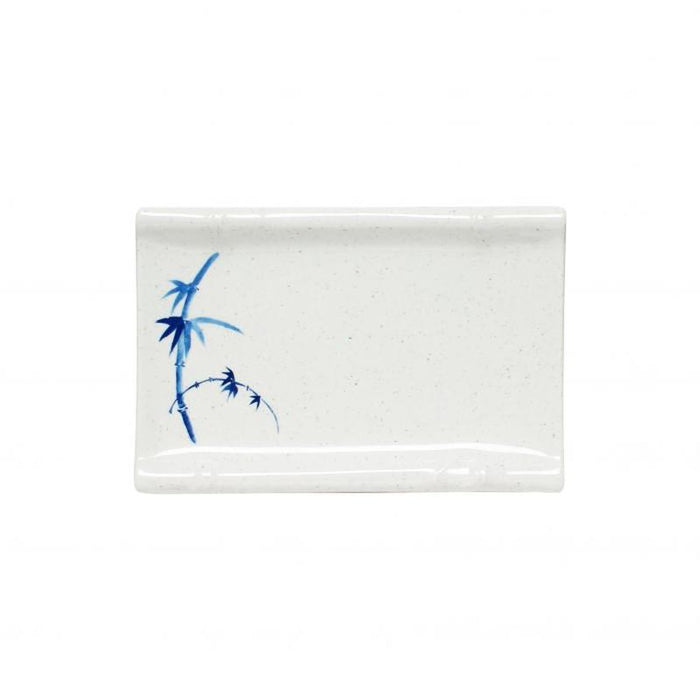 Thunder Group Melamine Asian 6 3/4" X 4 1/2" BAMBOO PLATE, BLUE BAMBOO,1 doz